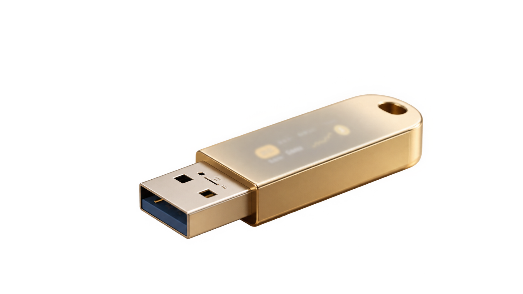 金色 USB 离线存储设备：把私钥与助记词离线保管，不给诈骗者可乘之机